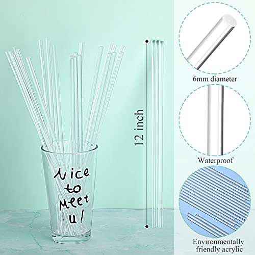 Zopeal 30 Pieces 12 Inch Acrylic Dowel Rods for DIY Crafts Acrylic Round Rods Strip Sticks Cake Topper Rod for DIY Handwork Supplies(0.25 Inch /6mm Diameter) - Image 3