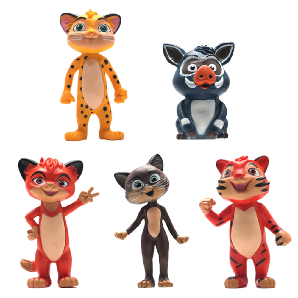 UZSXHJ 5pcs Forest Animal Figures, Safari Animals Figures Toys, Realistic Wild Zoo Animals Figures, for Cake Topper Baby Shower Birthday Favors Party Supplies Party Decoration