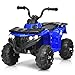 Costzon Ride on ATV, 6V Battery Powered Kids Electric Vehicle, 4 Wheeler Quad w/Headlights, MP3, USB, Volume Control, Large Seat, Electric Ride on Toys for Boys& Girls (Blue)