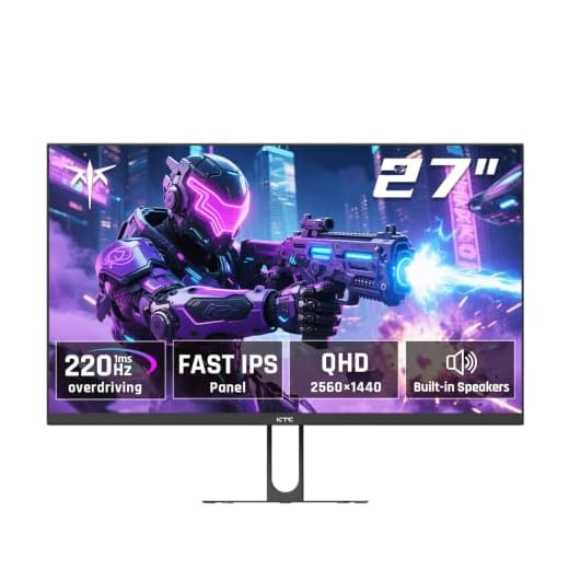 KTC 27 Inch QHD Gaming Monitor, 2K 200Hz Up to 210Hz 1ms Fast IPS Computer Monitor, HDR400, 1440P with Adaptive Sync, Built-in Speakers, HDMI Displayport, Tilt Adjustment, VESA Compatible, H27T22C-3