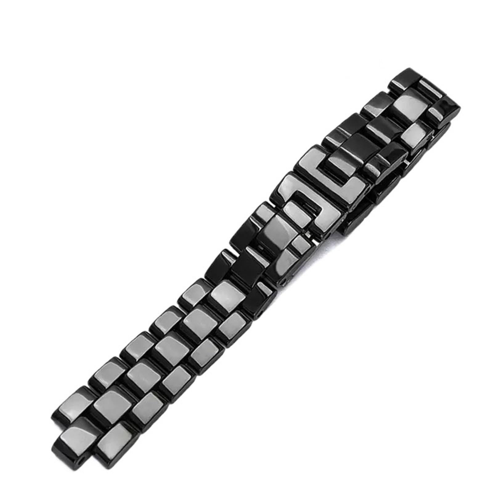 Ceramiczna opaska na nadgarstek Damska męska bransoletka z paskiem do zegarka Czarno-białe paski do zegarków 16 mm 19 mm