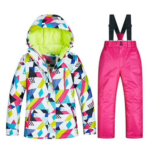 Little Girls Winter 2-Piece Ski Snowsuit Set Puffer Jacket and Pants Girls Winter Jackets and Snow Pants (H, 9-10 Years)