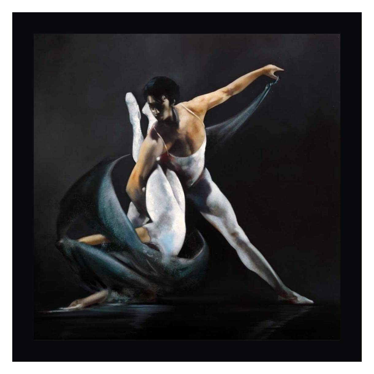 Swish by Ron Di Scenza - 30" x 30" Framed Canvas Art Print - Black Frame - Ready to Hang