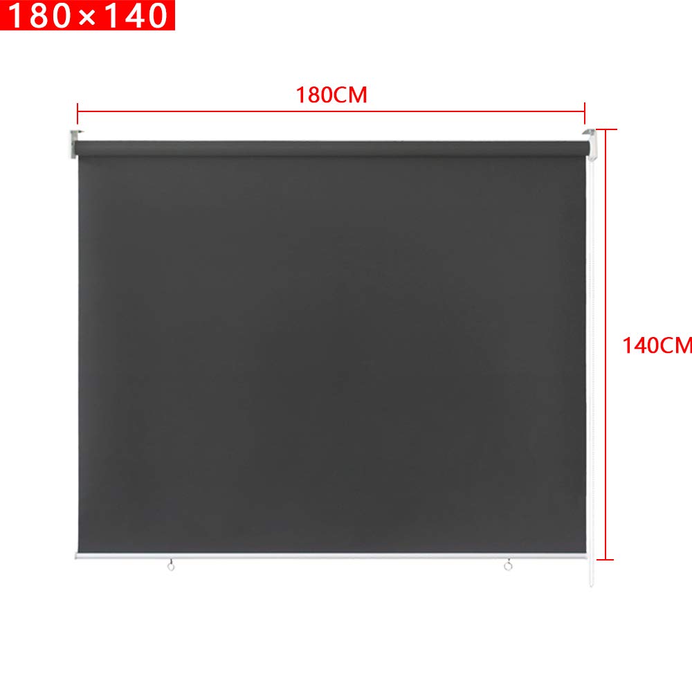 YRHome Roleta zewnętrzna, na balkon, markiza pionowa, roleta balkonowa, 180 x 140 cm, markiza balkonowa, ochrona przed słońcem, 100% nieprzejrzysta, odporna na promieniowanie UV, ochrona przed wiatrem, zacienienie, antracytowa