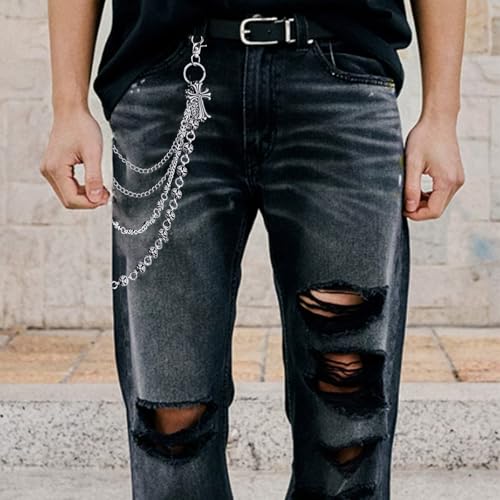 Pants Chain Wallet Chain for Men Women Trousers Pocket Belt Chains for Biker Silver Heavy Punk Rock Hip Hop Jeans Goth Accessories2