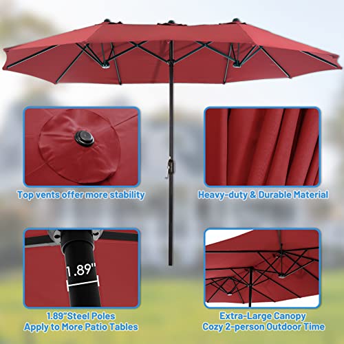 Superjare 13 Ft Outdoor Patio Umbrella And Patio Umbrella Cover With Rod For 7 To 11 Ft Umbrellas & 15 Ft Double-Sided Umbrellas #TOP3