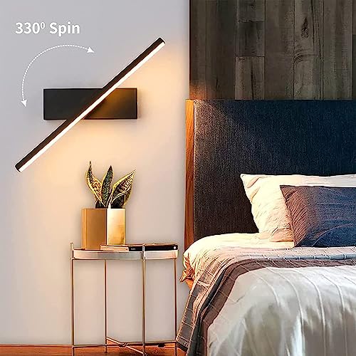 Lámpara de pared con espejo frontal LED giratorio para baño y salón moderno 6
