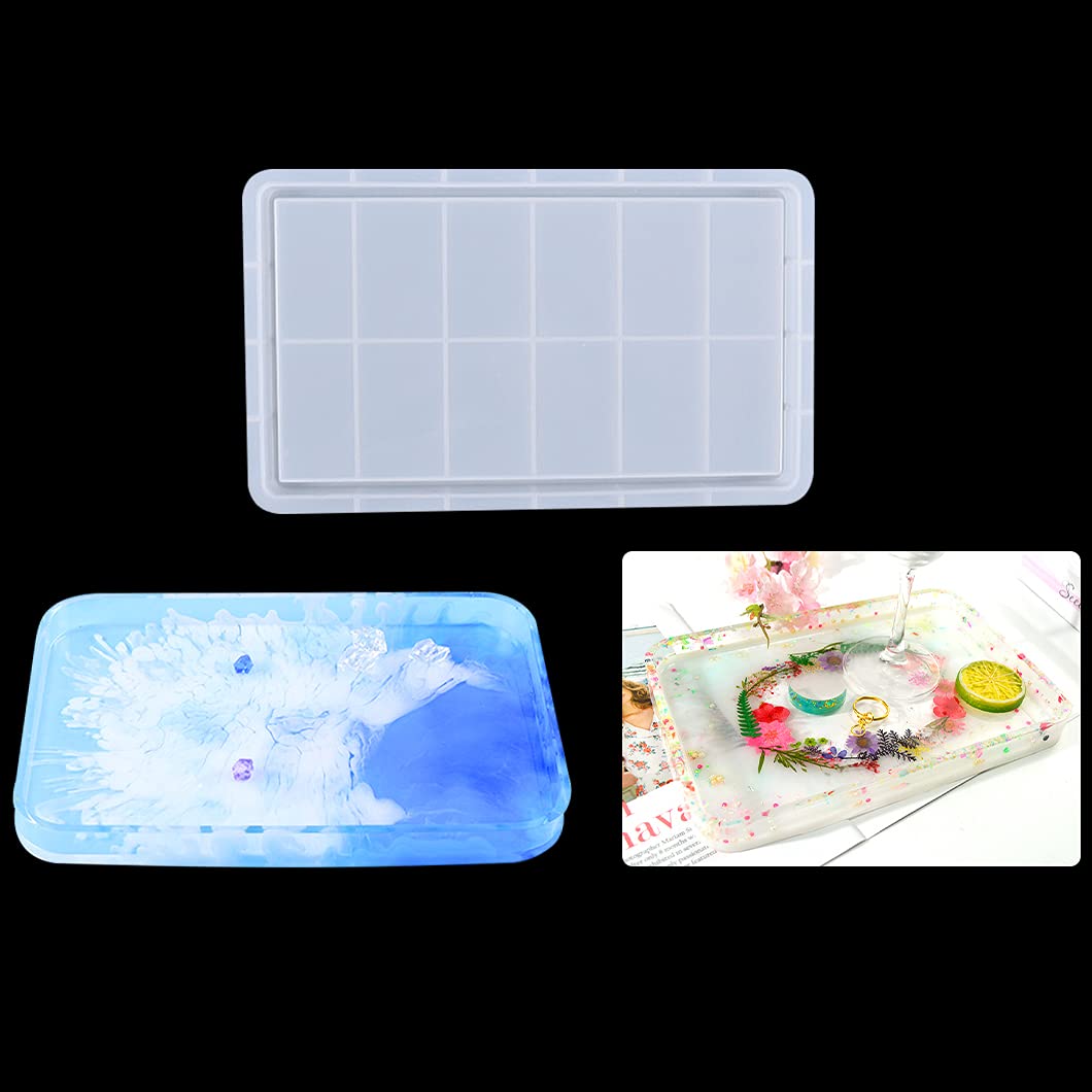Rolin RolySilicone Resin Tray Mould, Epoxy Coaster Mould, Small Rectangle Rolling Tray Mold, Dish Casting Mould for DIY Craft, Jewelry Trinket Dish Holders Mold and Home Decoration.