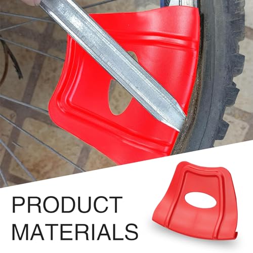 Image of Pack-2 Car Tire Disassembly Rim Protector, Double Convex Anti-Slip Structure Rim Anti-sratch Cover, Oval Hollow Handle Labor-Saving Easy-to-Turn Tool, Universal for Cars Motorcycles (Red)