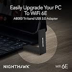 NETGEAR Nighthawk WiFi 6 or 6E USB 3.0 Adapter (A8000) - AXE3000 Tri-Band Wireless Gigabit Speed (Up to 3Gbps) - New 6GHz Band – Works with Any Router Or Mesh System - for Windows PC