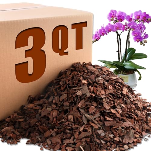 AVALUTION Corteza de orquídea para macetas, corteza de orquídea orgánica de 3 cuartos de galón para plantas, virutas de madera de pino natural, mezcla para macetas de corteza de orquídea para mantillo