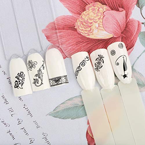 FLOFIA 50 Blätter Nagelsticker Wassertransfer Blumen Nagel Aufkleber Wassertattoos Nägel Sommer Nailart Sticker Nail… – Bild 5