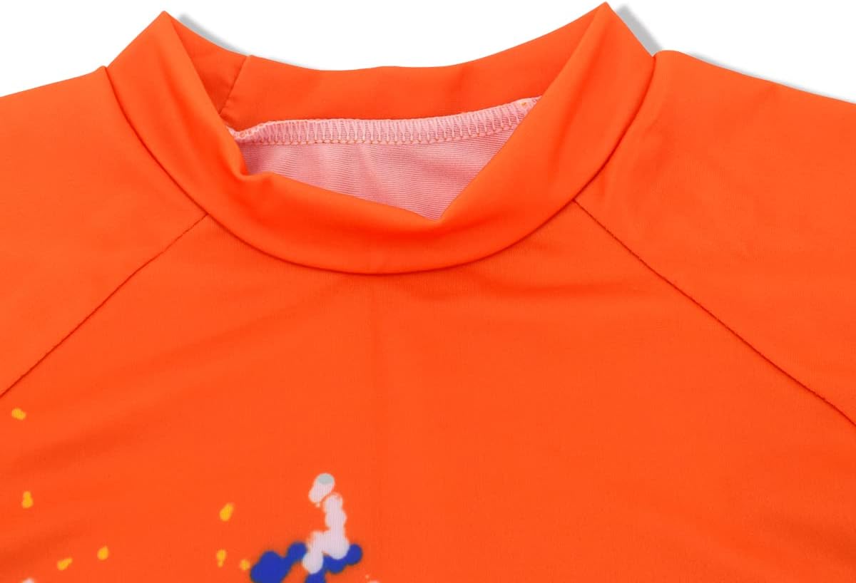 Boys Two Piece Rash Guard Swimsuits Kids Short Sleeve Sunsuit Swimwear Sets - Image 4
