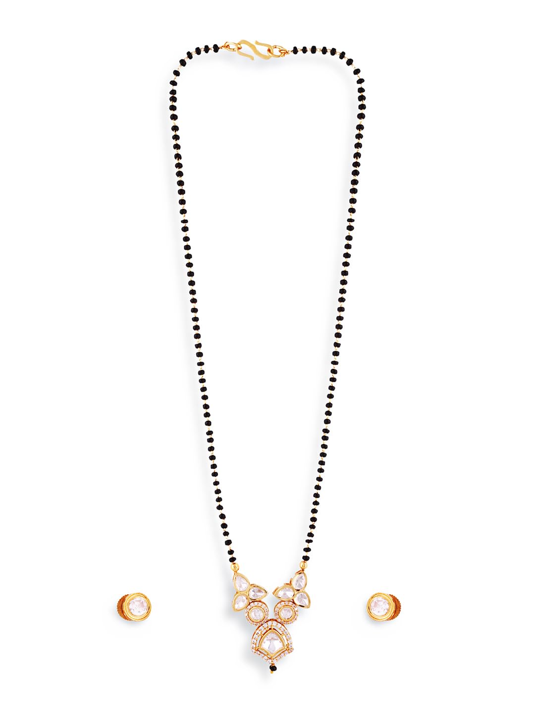 ABDESIGNS Womens Brass Charming Golden Polki Teardrop Mangalsutra With American Diamond (B0C8B4B775) Amazon Price History, Amazon Price Tracker
