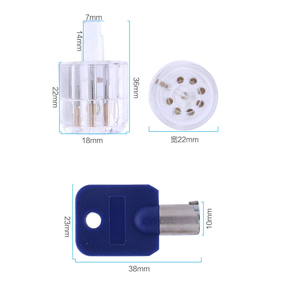 Loboo Idee 3 stks 7 Pins RVS Verstelbare Buisvormige Picks Lock Tool en Transparante Plum Bloem Lock met Gebroken Sleutel Extractor Set