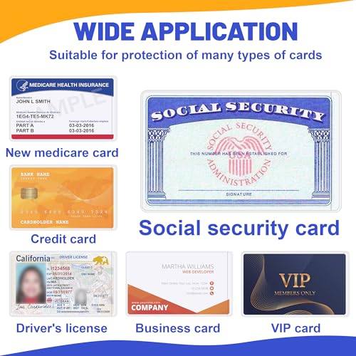 10 pcs social security card protector sleeves31 mil soft clean waterproof ssnnew medicarecredit card holder soft iddebitcredit card covers
