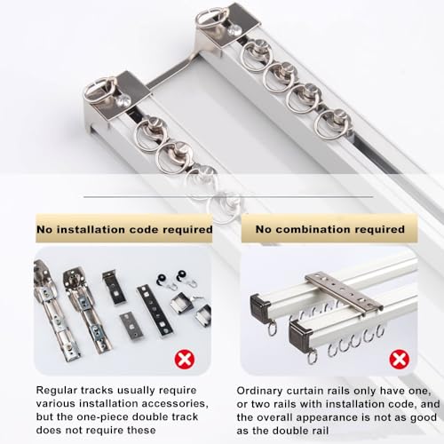Riel para cortina de techo doble resistente para separar estancias y salones 3