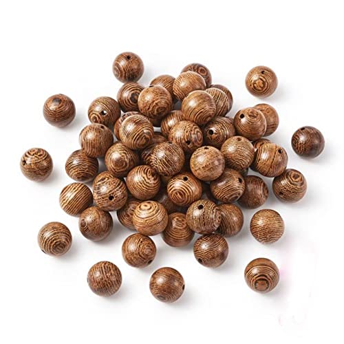 DAHI 600PCS Dark Brown Wooden Beads 8MM Sandalwood Beads Natural Stripe Round Assorted Wood Loose Craft Beads for Jewellery Making (600pcs)