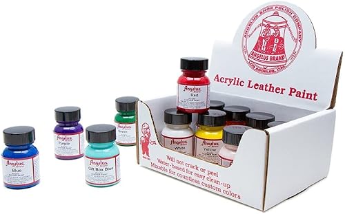 Miniatura 6 de Angelus Acabado de pintura acrílica para cuero n. 600-4oz y juego de pinceles de pintura de 5 piezas