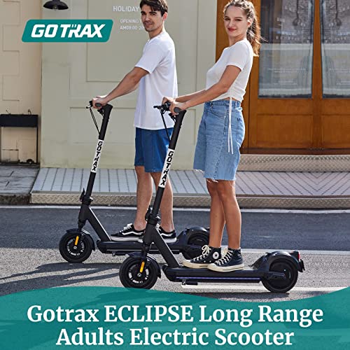 Gotrax Eclipse Electric Scooter, 10" Pneumatic Tire, Max 28 Mile And 20 Mph 500W Motor With Front Double Suspension And Double Brake, Bright Headlight&Red Tail Light,Foldable Escooter For Adult Black #TOP2