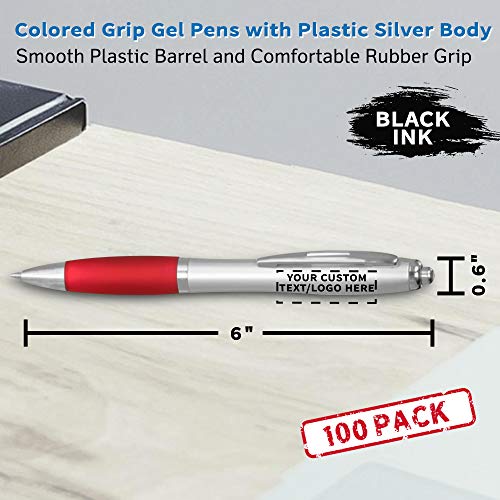 Bolígrafos gel de agarre personalizados pack 100 rojo miniatura 5