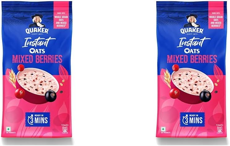 Quaker Instant Oats Mixed Berries | Delicious Snack | Nutritious Oats | 400g (Pack of 2)