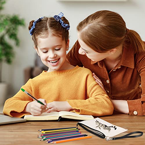 Sntieecr 10 Pack Cosmetic Bags Sublimation Blank Heat Transfer Makeup Bags With 10 Pieces Wristband Lanyards For Diy Craft Travel Canvas Zipper Pencil Bags (8.3 X 5.1 Inch) #TOP5