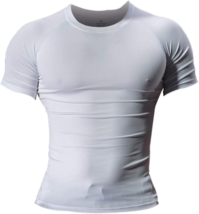 Muscle Alive Uomo Magro Stretto Compressione Livello Base Manica Corta  Maglietta Bodybuilding Top Poliestere e Spandex : Amazon.it: Abbigliamento