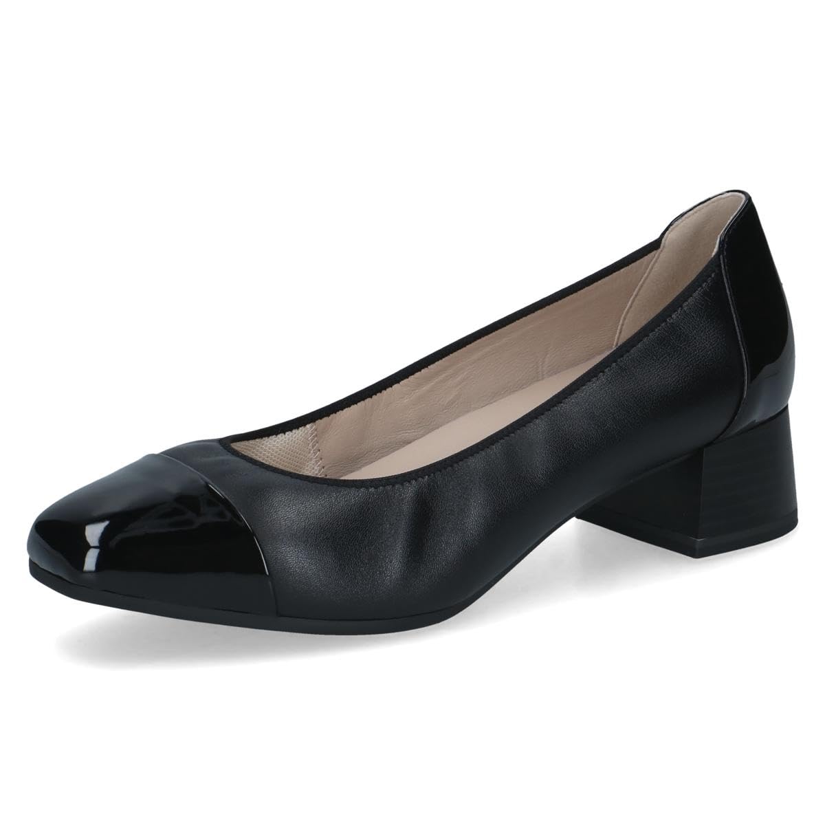 CAPRICE Comfort Women Pumps Low Heel Extra Width H, Black (Black Comb I), 3.5 UK