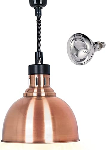 Miniatura 7 de JIAWANSHUN Lámpara de calor retráctil para alimentos con bombilla de calefacción de 250 W para restaurante colgante de alimentos, lámpara de buffet