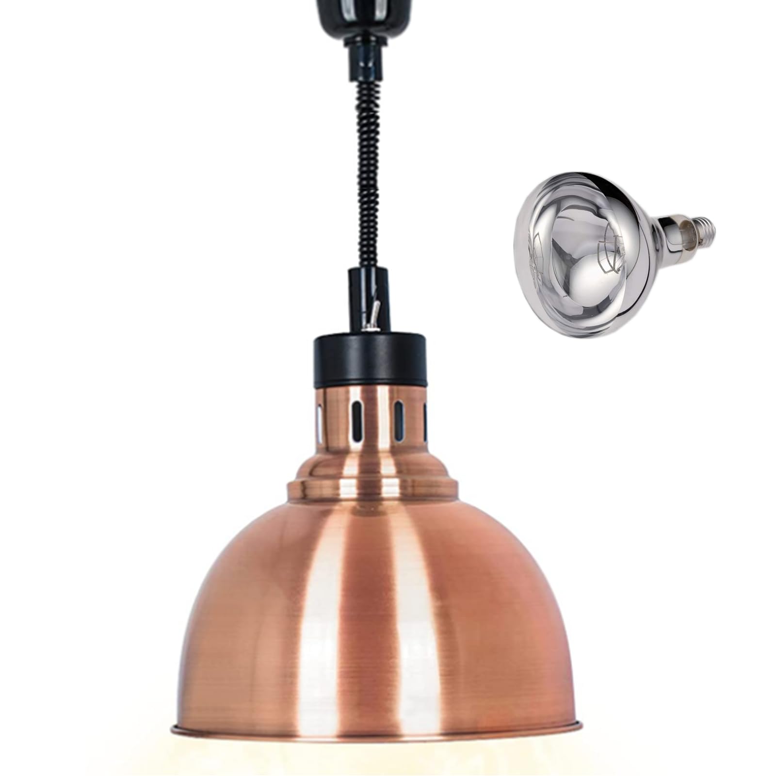 JIAWANSHUN Commercial Food Warmer Lamp with 250W Bulb Retractable Hanging Food Heat Heating Lamp for Restaurant Service Warming Pizza Warmer