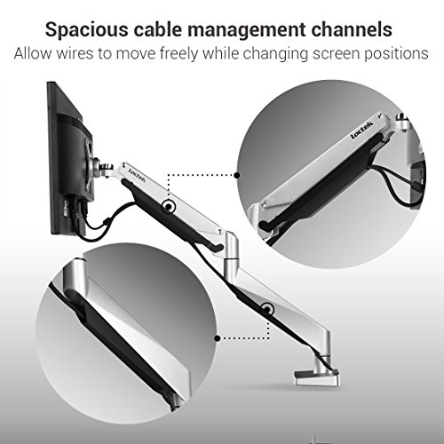 Loctek Dual Arms Desk Monitor Mounts Fits Most 10''-27'' Monitor (D7D) - Thumbnail 6