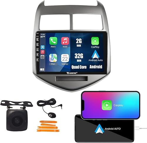 Kunfine CarPlay Android Navegación automática estéreo GPS Radio Cámara inversa Pantalla de 9 pulgadas IPS Pantalla táctil Headunit Tablet Media