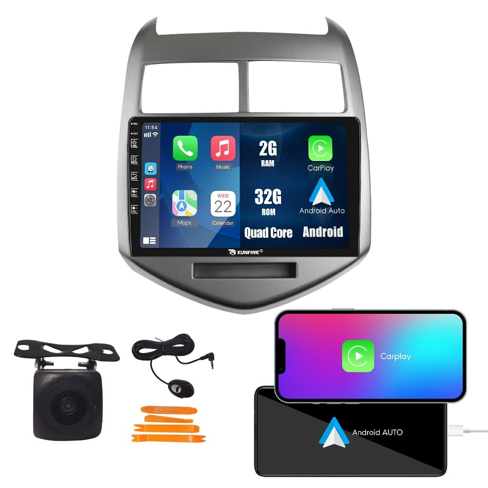 Kunfine CarPlay Android Auto Navigation Stereo GPS Radio Reverse Camera Display 9