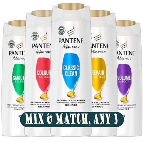 Pantene Active PRO-V Shampoo Collection 400ml | Create Your 3-Pack Bundle | Choose Classic Clean, Repair & Protect, Volume & Body, Smooth & Sleek, Colour Protect | 3 x 400ml