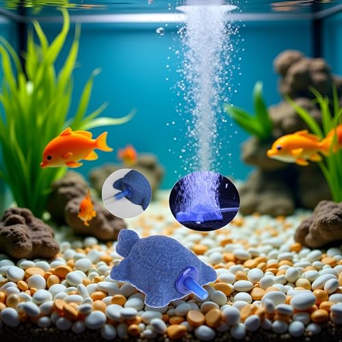 Image of Blue Turtle Aquarium Bubble Air Stone Diffuser Fish Tank Aerator Oxygen Pump Ornament Decor Aquarium Air Pump Accessories