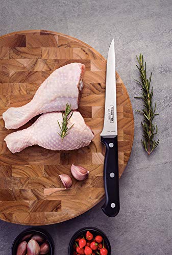 Image of TRAMONTINA Ultracorte 6-Inch Boning Knife | Stainless Steel Blade | Black Polypropylene Handle | Dishwasher Safe | Antimicrobial Protection