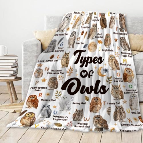 Owl Blanket,Types of Owls Blanket Owl Throw Blankets for Adults - image 2