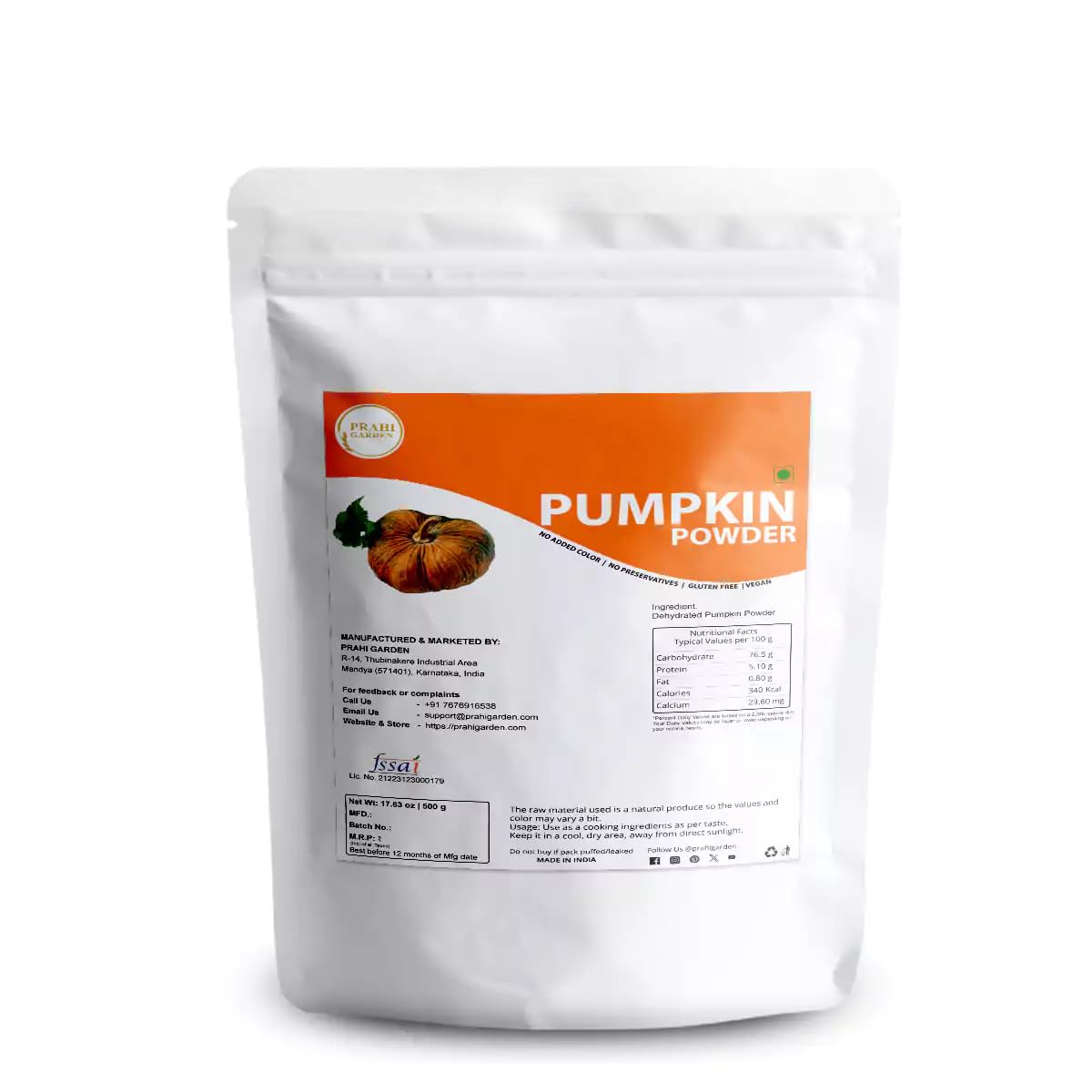 Prahi Garden Pumpkin Powder (100) g (B0C7WMHK6Y) Amazon Price History, Amazon Price Tracker