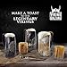 Viking Culture Ox Horn Mug, Shot Glass, and Bottle Opener (3 Pc Set) Authentic 16-oz. Ale, Mead, and Beer Tankard | Vintage Stein with Handle | Custom Intricate Design - Polished Finish | Wolf/Fenrir