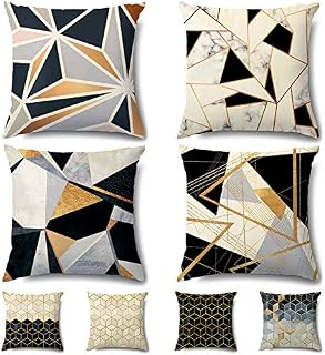 Artscope Cozy Double Sided Print Velvet Cushion Covers, 8 Diffreent Modern Patterns Soft Throw Pillow Covers for Sofa Couch Car Home Decor 45 x 45 cm, Set of 4 -Geometry 3D Graphics
