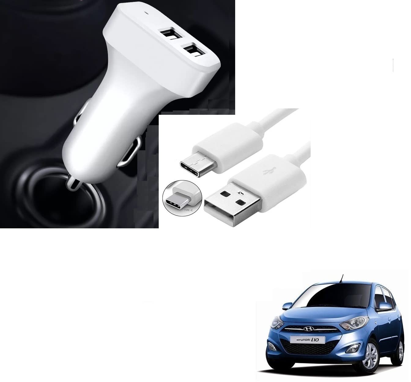 Kozdiko 5.1 Amp 2 USB Fast Car Charger with C-Type Cable for Hyundai i10 (B09TFFG35Q) Amazon Price History, Amazon Price Tracker
