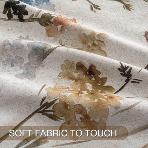 Image of Roseate True White Out Curtains (9 Feet /Set of 1) Printed 80% Room Darkening Curtain for Bedroom, Living Room (Ivory /Willow / 116x275 cm)