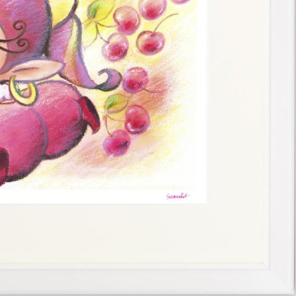 Amazon｜吉田すずか さくらんぼアクビ 半切 ジクレー 版画 人物