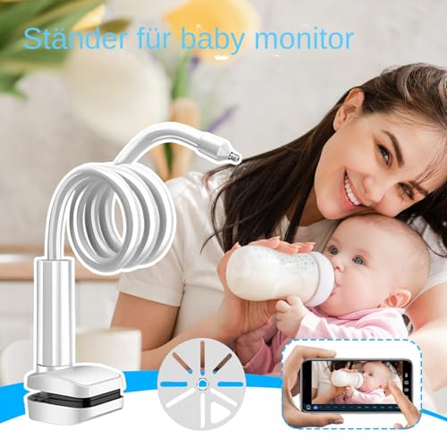 Support pour caméra bébé avec bras long flexible et pince de fixation pour meuble