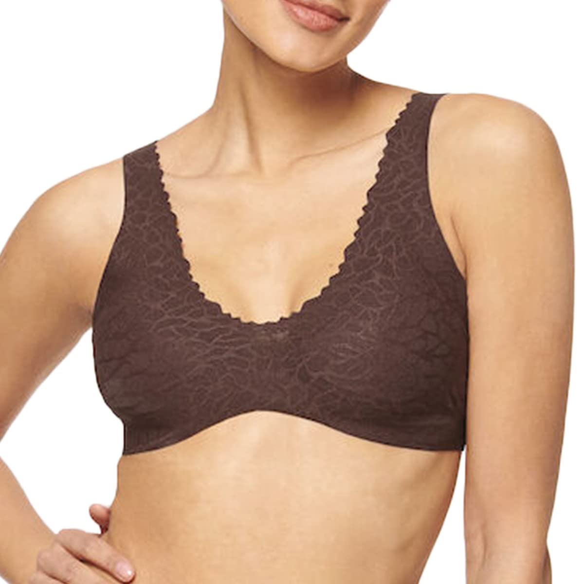 Sloggi Women's sloggi Zero Feel Lace 2.0 Bralette, EBONY BROWN
