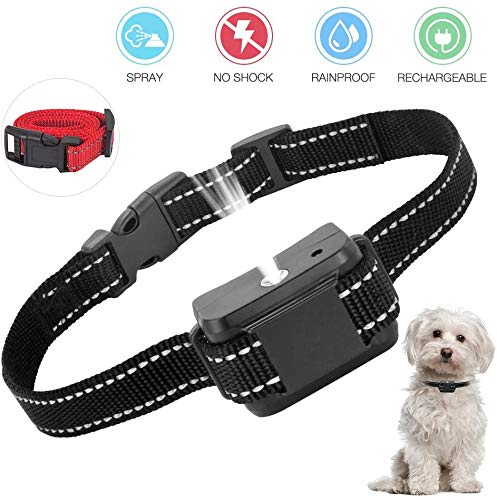 ULTPEAK Auto Anti Bark Spray Collar, No Dog Barking, Dog Training Deterrent Collar Rechargeable & Safe Dog Training Collars with 2 straps for replacement, Adjustable Sensitivity & Volume