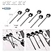 6 PCS Black Coffee Spoons, 18/8 Stainless Steel Espresso Spoons, 5.2 Inches Vogue Mini Tea Spoon, Cappuccino Stirring Small Spoon for Dessert, Ice Cream, Frosted Handle, Sweejar(Black)