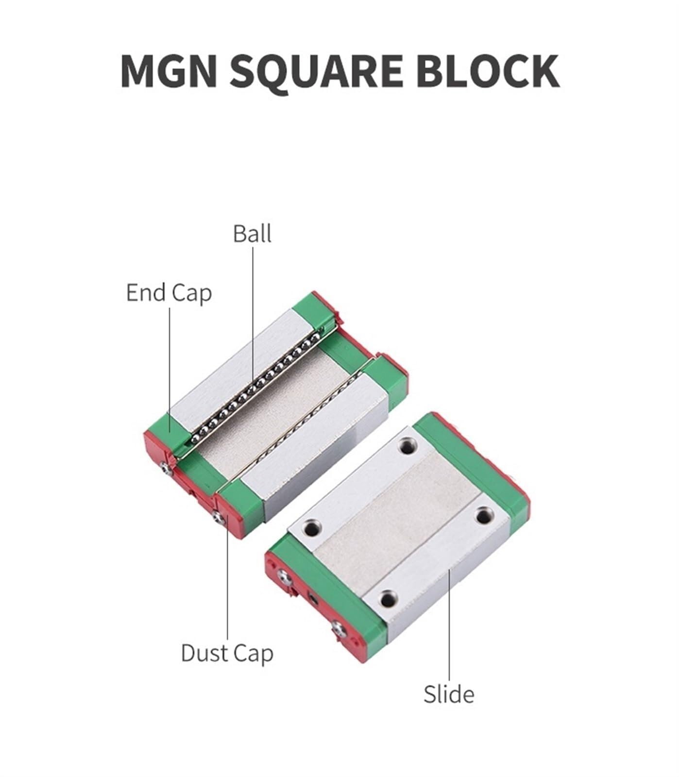 1 Rail Linéaire MGN7/9/12/15 avec Bloc Glisseur MGN7H/9H/12H/15H 300-800mm Haute Précision pour CNC et Robots(Mgn12h,450mm)
