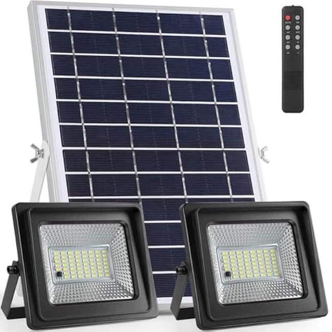 Solar Flood Lights Outdoor Garage Light 6500K Medium